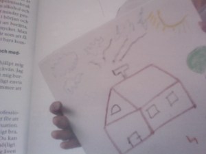 Detalj av Nordin Gercizs teckning som i sin tur utgör en detalj i Stefans Mattsson foto i Sportbladets allsvenska magasin.