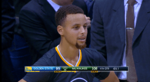 Det var inte Currys fel att sviten sprack mot Bucks. Han hade en bra match med 28 poäng, 7 rb och 5 ass och 10 satta av 21 skott..